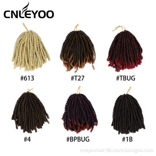 2021 Colorful Spring Twist Crochet Hair 8 Inch 60 Roots Passion Twist Pre-Looped Crochet Braids For Beauty